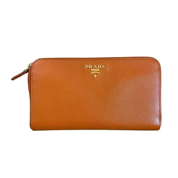 PRADA Large Saffiano Leather Wallet Light Brown - Picture 1 of 14